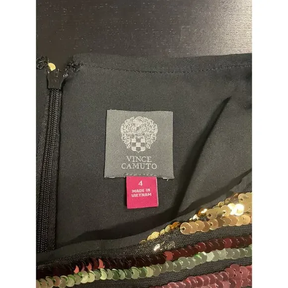 Vince Camuto Women's Sequin Colorful Party Cocktail Mini Dress Size 4 Festive - Picture 10 of 10